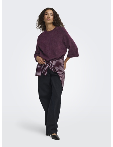 Pull Maille Mauve Wine ONLSIMONI ONLY - 1 | TOPS